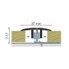 Kuberit Dilatatieprofiel RVS 37mm 7-17 mm, 3 m