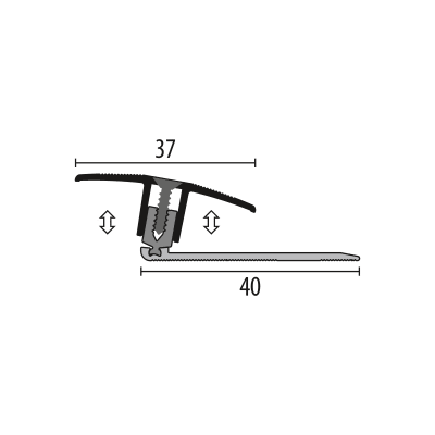 Kuberit Dilatatieprofiel RVS 37mm 7-17 mm, 3 m